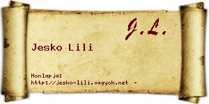 Jesko Lili névjegykártya