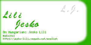 lili jesko business card